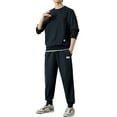 thumbnail image 2 of Men's Solid Color Casual Fashion Long-Sleeved Round Neck Top Sweatpants Set, 2 of 4