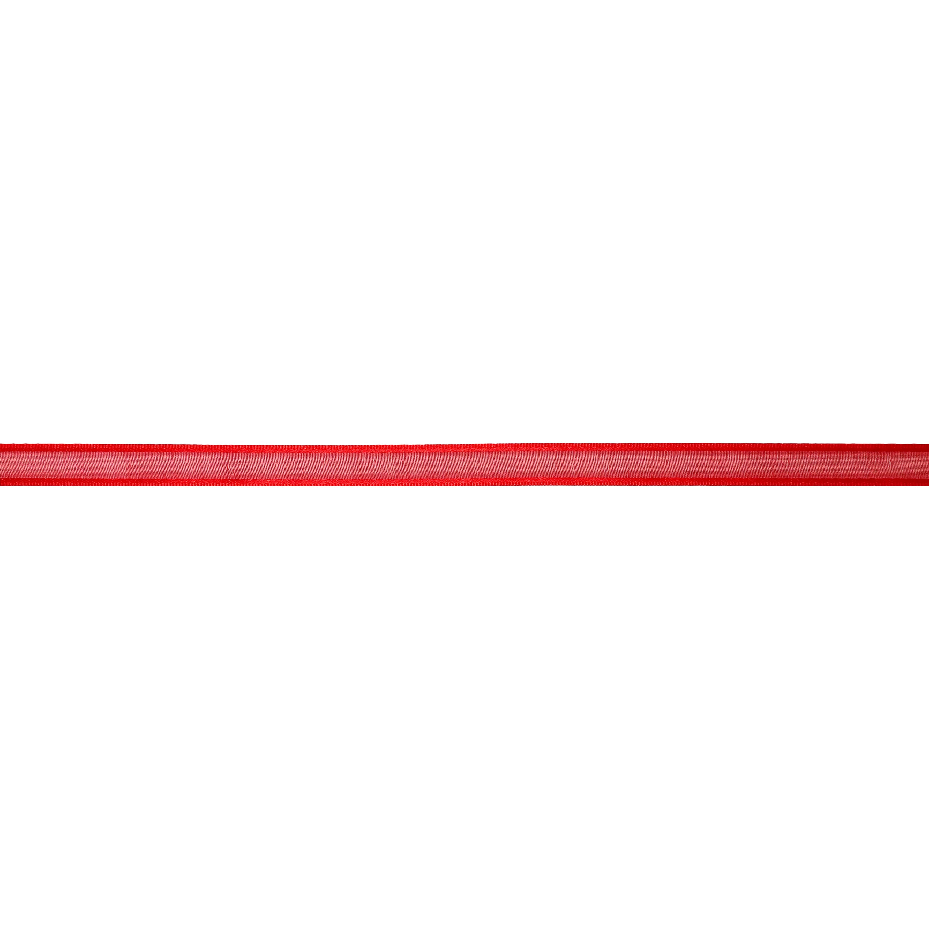Celebrate It 3/8" x 5yd. Red Sheer Satin Ribbon - Assorted Colors, Non-Wired with Woven Selvage, Nylon, Ideal for Gift Wrapping, Baskets & DIY Crafts, 24 Pack