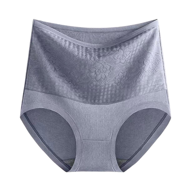 Ropa interior térmica de felpa gruesa para mujer: braguitas de algodón de cintura alta con encaje/lazo, ropa interior informal para todas las estaciones