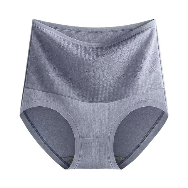 Ropa interior térmica de felpa gruesa para mujer: braguitas de algodón de cintura alta con encaje/lazo, ropa interior informal para todas las estaciones