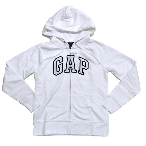 Gap - GAP Womens Fleece Arch Logo Full Zip Hoodie (XXL, White ...