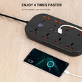 thumbnail image 3 of Universal Power Strip Socket with Extension Cable USB Type-C US Plug, 3 of 6