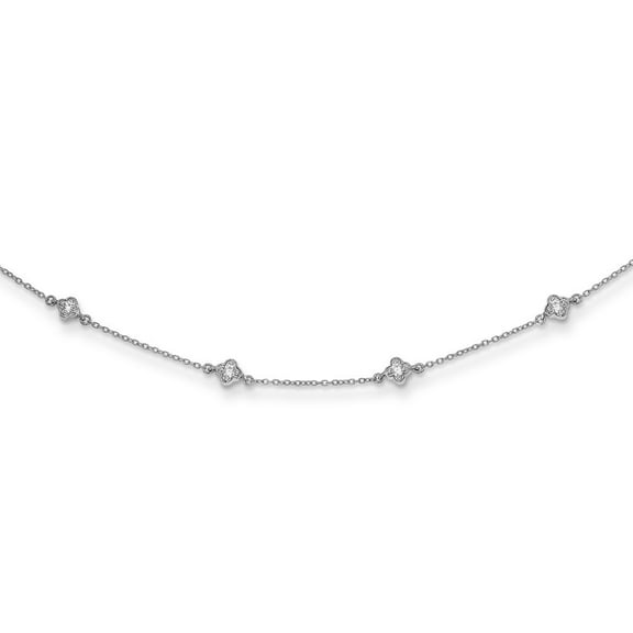 Auriga Fine Jewelry 14K White Gold Lab Grown Diamond Multi Station Necklace for Women (0.5ct, Color- G-H, Clarity- VS1)