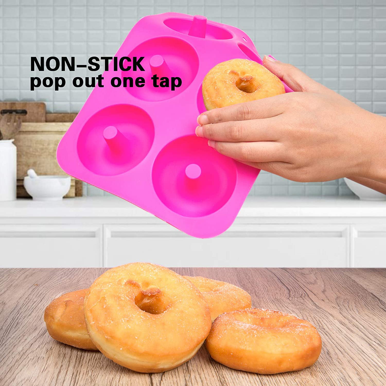 Evelots Mini Donut-bagel Pan-Non Stick-Durable-6 Cavity ea.-Easy to Clean-Set/4 