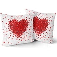thumbnail image 4 of Valentines Day Pillow Covers 16x16 Inch Romantic Red Heart Throw Pillow Covers Holiday Anniversary Wedding Decorative Square Cushion Covers for Couch Sofa Bedroom Livingroom (Pack of 2), 4 of 7