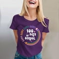 thumbnail image 2 of Liquidation! T-shirts Graphiques pour Femmes Uooqdmx, T-Shirt 100 Jours d'École, T-Shirts de Rentrée Scolaire, T-Shirt 100 Jours d'École T-Shirts d'Enseignant Joyeux 100e Jour, T-Shirts d'Enseignant, Violet 3TG, 2 of 5