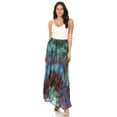 thumbnail image 5 of Sakkas Ester Womens Simple Boho Maxi Full circle Tie-dye Skirt with Elastic Waist - Blue - One Size, 5 of 5