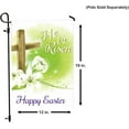 thumbnail image 3 of HE is Risen Garden Flag - Easter Lilies Religious Cross Design - Double Sided Spring Welcome Decoration - Happy Easter Yard Flags by Jolly Jon, 3 of 4