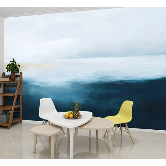 Peel and Stick Wallpaper Wall Murals Abstract Modern Blue Seascape Ocean Theme Blue 69"H x 96"W Removable Wall Paper Self-Adhesive Wall Decor for Bedroom Living Room Nursery