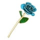 thumbnail image 3 of Rosa de tallo largo bañada en oro de 24 quilates en caja de regalo con soporte (rosa azul claro con soporte), 3 of 14