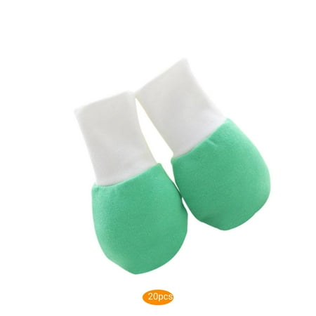 

20pcs 1 Pair Unisex Baby Anti-Scratch Gloves Newborn Boys Girls Toddler Warm Keeping Cotton Gloves Green