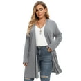 thumbnail image 5 of LARACE Women's Cardigans with Pockets Casual Lightweight Open Front Cardigan Sweaters for Women Gray L, 5 of 9
