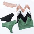 thumbnail image 4 of Lingerie Sans Coutures Col en V 2 Pcs pour Femmes Soutien-Gorge et String Sans Rembourrage, 4 of 5