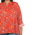 thumbnail image 5 of White Mark Women's Plus Size Floral Button Front Tunic Top, 5 of 6