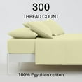 thumbnail image 2 of EXTRA 28" DEEP POCKET, Real 300-Thread-Count, 100% Egyptian Cotton, 6 PC Sheet Set [1 Fitted, 1 Flat, 4 Pillowcases] |Short King Size, Ivory Color| 300TC Egypt Long Staple Cotton, Soft Silky Sateen, 2 of 8