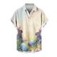 thumbnail image 2 of Blusa y camisa de manga corta con cuello vuelto para hombre, blusa informal de moda con cuello vuelto, blusa estampada de manga corta con botones, blusa de poliéster para hombre, 2 of 5