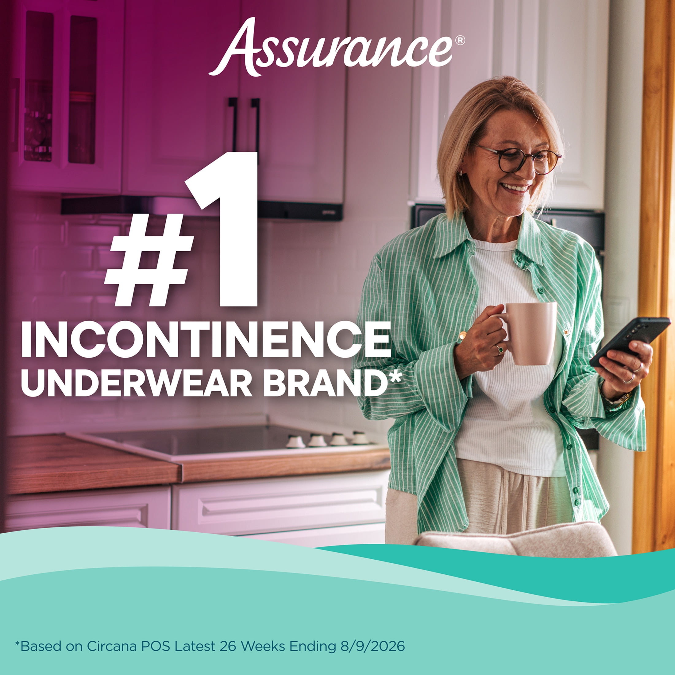 Assurance Women's Incontinence and Postpartum Underwear, L, Maximum Absorbency, 54 Count