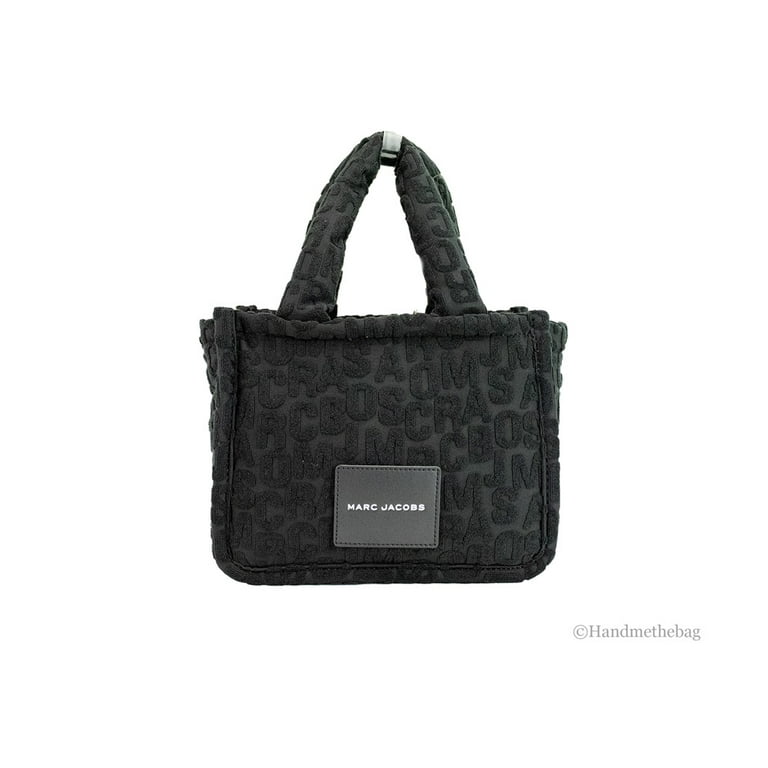 Marc Jacobs The Monogram Terry Tote Small Black Logo Fabric