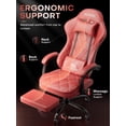thumbnail image 5 of HLDIRECT Gaming Chair with Massager Lumbar Support, Ergonomics Computer Chair with Headrest, Red, 5 of 8