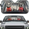 thumbnail image 2 of 3D Couple Chartreux Cats Car Auto Sunshades Windshield Heat Protection, Pet Cat Sun Shades Univeral Fit Cars Suv Truck, 2 of 5