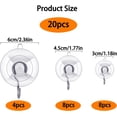 thumbnail image 2 of Heavy Duty Clear Plastic Suction Hooks, Set of 20, Multi-Purpose Suction Cup Hooks for Kitchen Bathroom Shower Wall Window Glass Door, 2 of 5