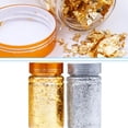 thumbnail image 4 of EeaseMX 2 botellas de 3 g de papel de aluminio dorado y plateado para decoración de uñas, calcomanías con purpurina, decoración de fundas de teléfono, manualidades (estilo plateado y dorado), 4 of 7