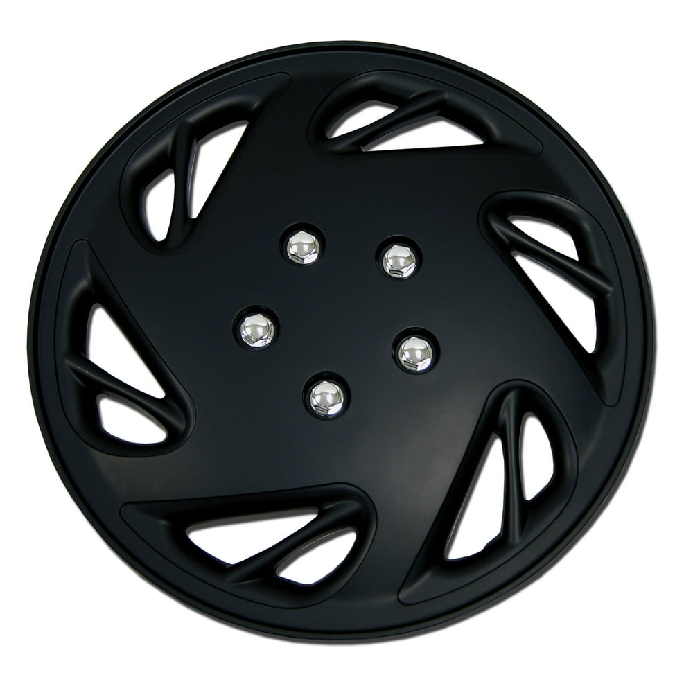 Set of 4 Matte Black Hubcaps 17" WSC054B17 Hub Caps Wheel Skin Cover
