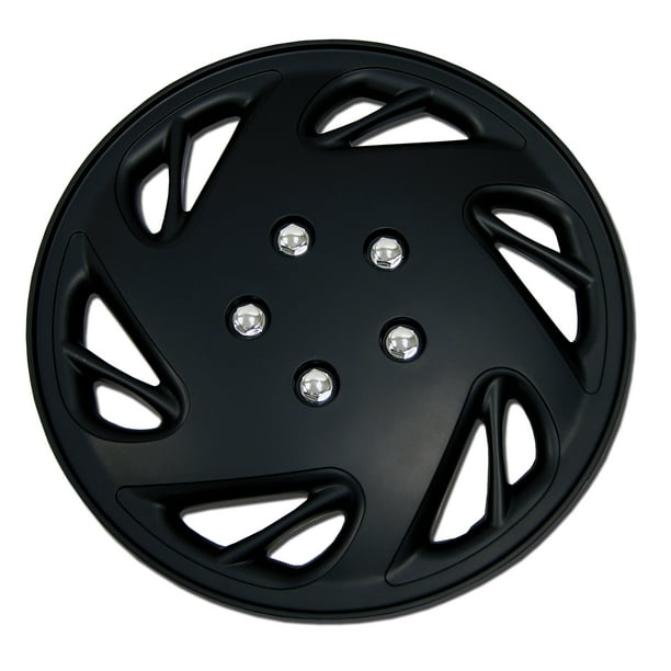 Set of 4 Matte Black SnapOn Hubcaps 17" WC179054B Hub Caps Wheel
