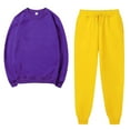 thumbnail image 1 of Besolor Ensembles de Survêtements pour Femmes 2 Pcs Tenues Décontractées Col Rond Pull Chandail en Molleton et Pantalons de Survêtement Ensembles d'Entraînement, 1 of 5