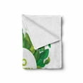 thumbnail image 2 of Saying Soft Flannel Fleece Throw Blanket, Go Green Text Inside a White Circle with Leaves Eco Awareness, Cozy Plush for Indoor and Outdoor Use, 50" x 60", Apple Green Fern Green, by Ambesonne, 2 of 6