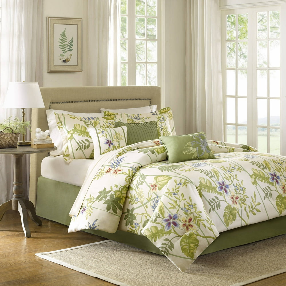Home Essence Waikiki Bedding Comforter Set, Green, Queen