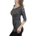 thumbnail image 3 of ToBeInStyle Women's Side Shirred Button at Shoulder Top, 3 of 3