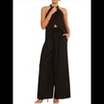 thumbnail image 3 of Conjunto de Dos Piezas para Mujer, Verano 2025, Informal, Sin Mangas, Cuello Alto, Top Corto, Pantalones de Pierna . Negro M, 3 of 9