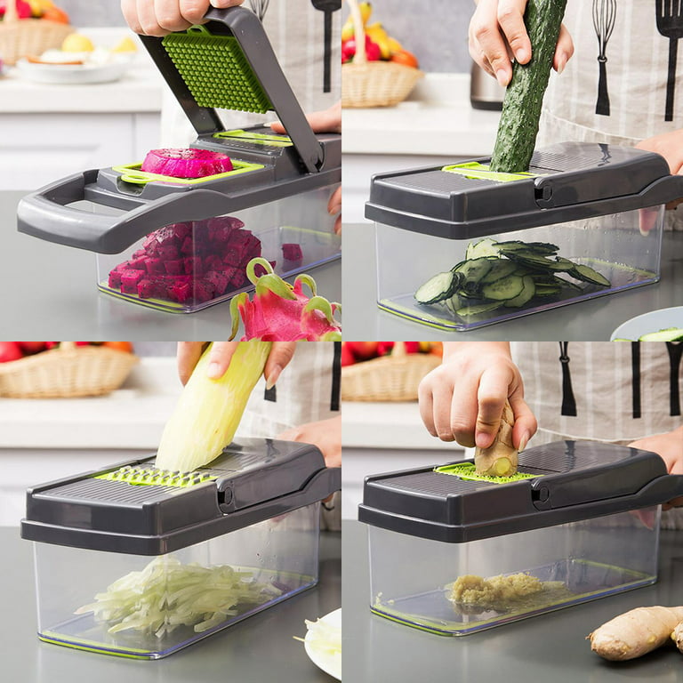 Axidou Multi-Functional Vegetable Chopper with 7 Interchangeable
