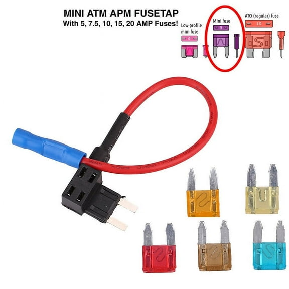 Okeba 16AWG Car Add A Circuit ATM APM Mini Fuse Tap Fusetap