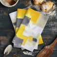 thumbnail image 6 of Yellow Grey Kitchen Towels Set of 2, Water Absorbent Dish Towel, Modern Abstract Oil Painted Geometric Decorative Hand Towels - Quick Drying Cloth for Cooking Baking, 18x28 Inch, 6 of 8