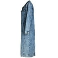thumbnail image 4 of Women's Long Denim Jacket, Plus Size Oversized Trench Coat, Knee Length Jean Coat, Classic Four Pocket Jacket, Casual Everyday Wear Blue L, 4 of 5