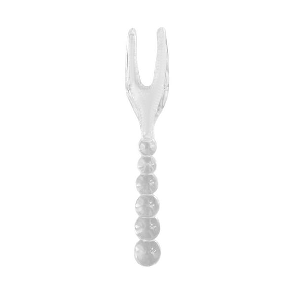 Dining Table Set for 4, Glass Bead Kitchen Dining Table Glass Tableware Spoon Fork Transparent Glass Spoon Household Glass Tableware Fork Spoon