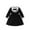 1Black221, variant on CAIVO Kids Casual Dresses Elegant Girls Dress With Lace Trim Detachable Floral Collar And 3D Applique Party Wear Relaxed Fit Long Sleeve O-Neck Sundress