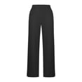 thumbnail image 5 of Women Wide Leg Yoga Pants with Pockets High Waist Stretch Loose Casual Lounge Sweatpants Comfy Trousers Black, 5 of 6
