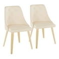 thumbnail image 4 of Carson Carrington  Arvika Chair with Bent Wood Legs (Set of 2) Cream Faux Leather/Black Wood, 4 of 5