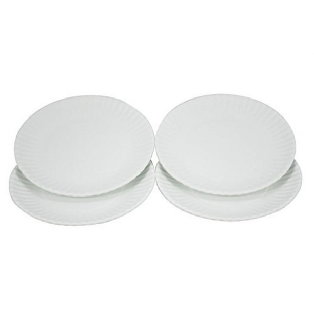reusable white dinner 9" plates hard melamine set of 4 paper plates