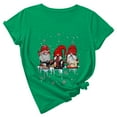 thumbnail image 2 of jsaierl Christmas Shirt Women Christmas Gnome Print Tops Tee Short Sleeve Crewneck Cute Three Gnomes Casual Holiday Shirts, 2 of 9