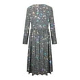 thumbnail image 4 of Fmbrln Womens Sequin Print Dress Long Sleeve Crew Neck Midi Dress Casual Loose A-Line Dress Dressy Party Dress, 4 of 6