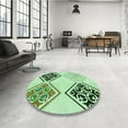 thumbnail image 4 of Ahgly Company Machine Washable Indoor Round Transitional Green Area Rugs, 4' Round, 4 of 7