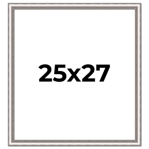 25x27 Frame Silver Real Wood Picture Frame Width 1.25 Inches | Interior Frame Depth 0.5 Inches |