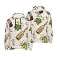 thumbnail image 6 of Bingfone Grapes Bbottles Wine Men's Drawstring Hoodie Long Sleeve Pocket Sweatshirts-Large, 6 of 6