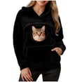 thumbnail image 5 of CFXNMZGR Women's Pet Carrier Hoodie Sweatshirt Plush Fleece Pullover with Pouch (Black,XXL), 5 of 9