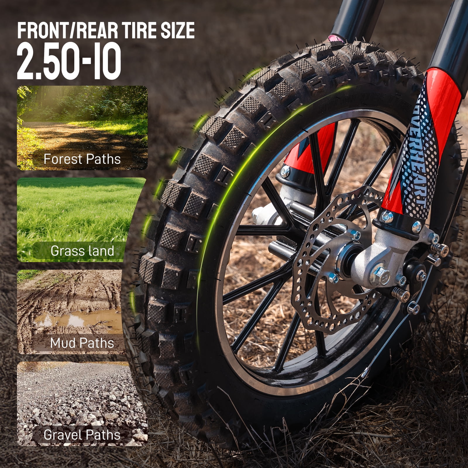 39cc Dirt Bike,IVFJFV Gas Powered Mini Bikes, 4 Stroke Off-Road Mini Bikes, Trail Bike with Speeds up to 25 MPH,Weight Support Up to 165 LBS for Ages 8+,Red