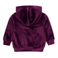 thumbnail image 4 of Abcomgle Girls Two Piece Sets Size 7-8 Velour Full Zip Long Sleeve Girls Zip Up Hoodie and Fluffy Jogger Winter Girls' Clothing Sets,7-8 Years Purple, 4 of 4